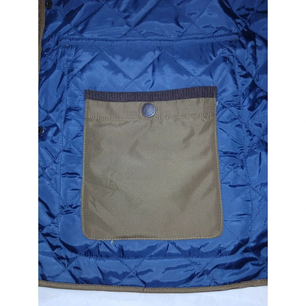 Brown Chaps Quilted Barn Corduroy Collar Puffer Jacket